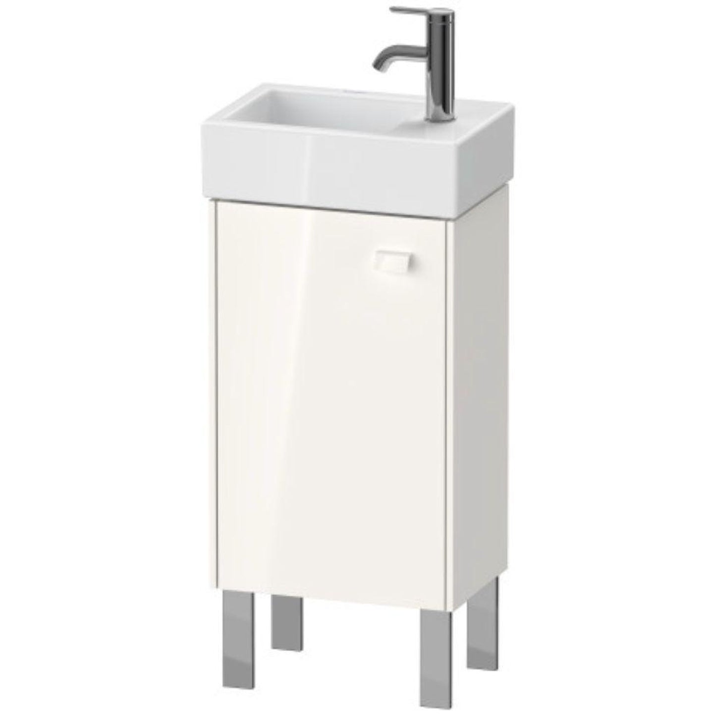 Duravit Brioso 14" x 22" x 9" Floor Standing Vanity Unit With Left Hinge One Door Cabinet in White High Gloss