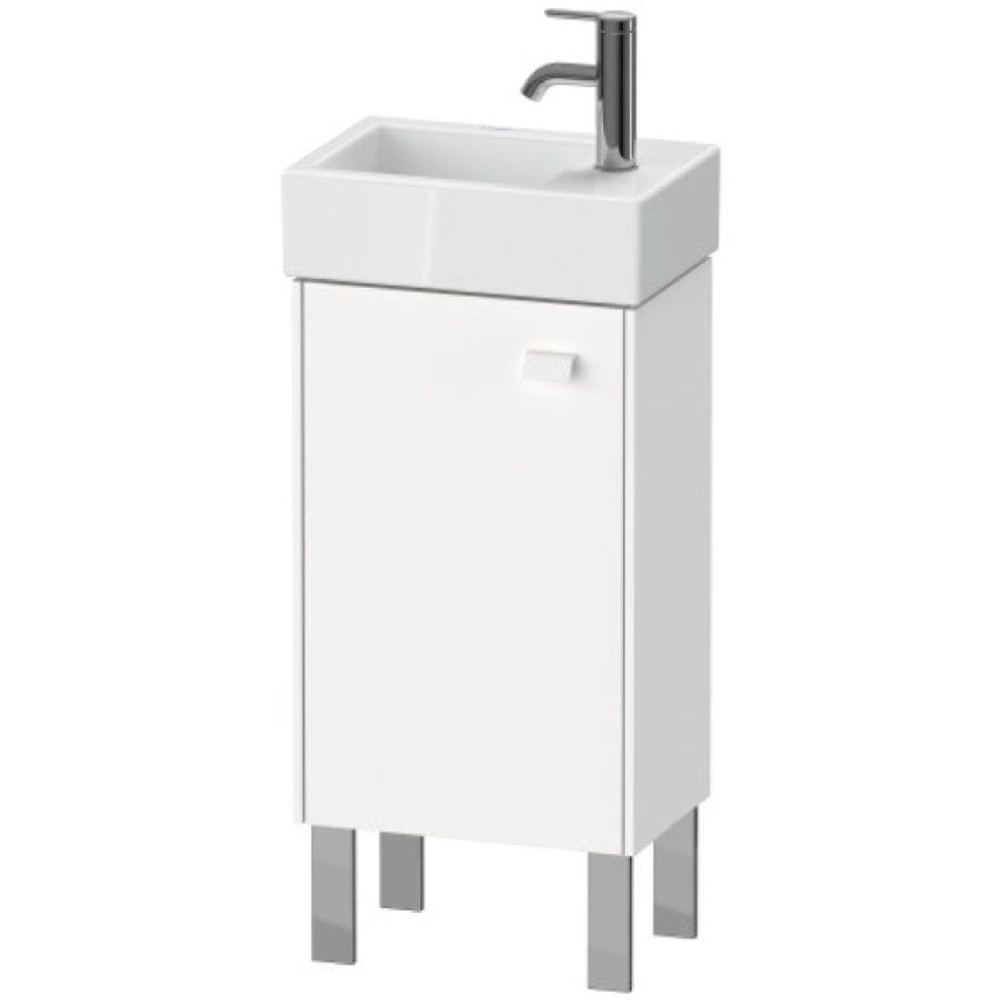 Duravit Brioso 14" x 22" x 9" Floor Standing Vanity Unit With Left Hinge One Door Cabinet in White Matt