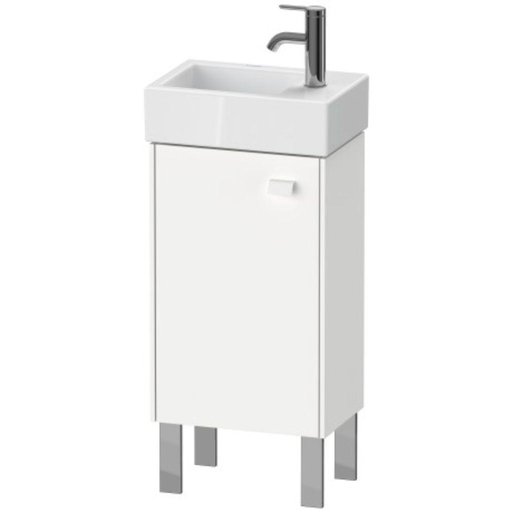 Duravit Brioso 14" x 22" x 9" Floor Standing Vanity Unit With Left Hinge One Door Cabinet in White Matt