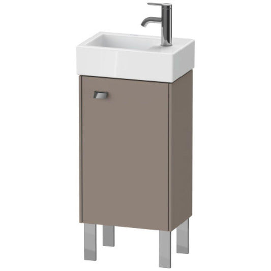 Duravit Brioso 14" x 22" x 9" Floor Standing Vanity Unit With Right Hinge One Door Cabinet in Basalt Matt and Chrome Handle