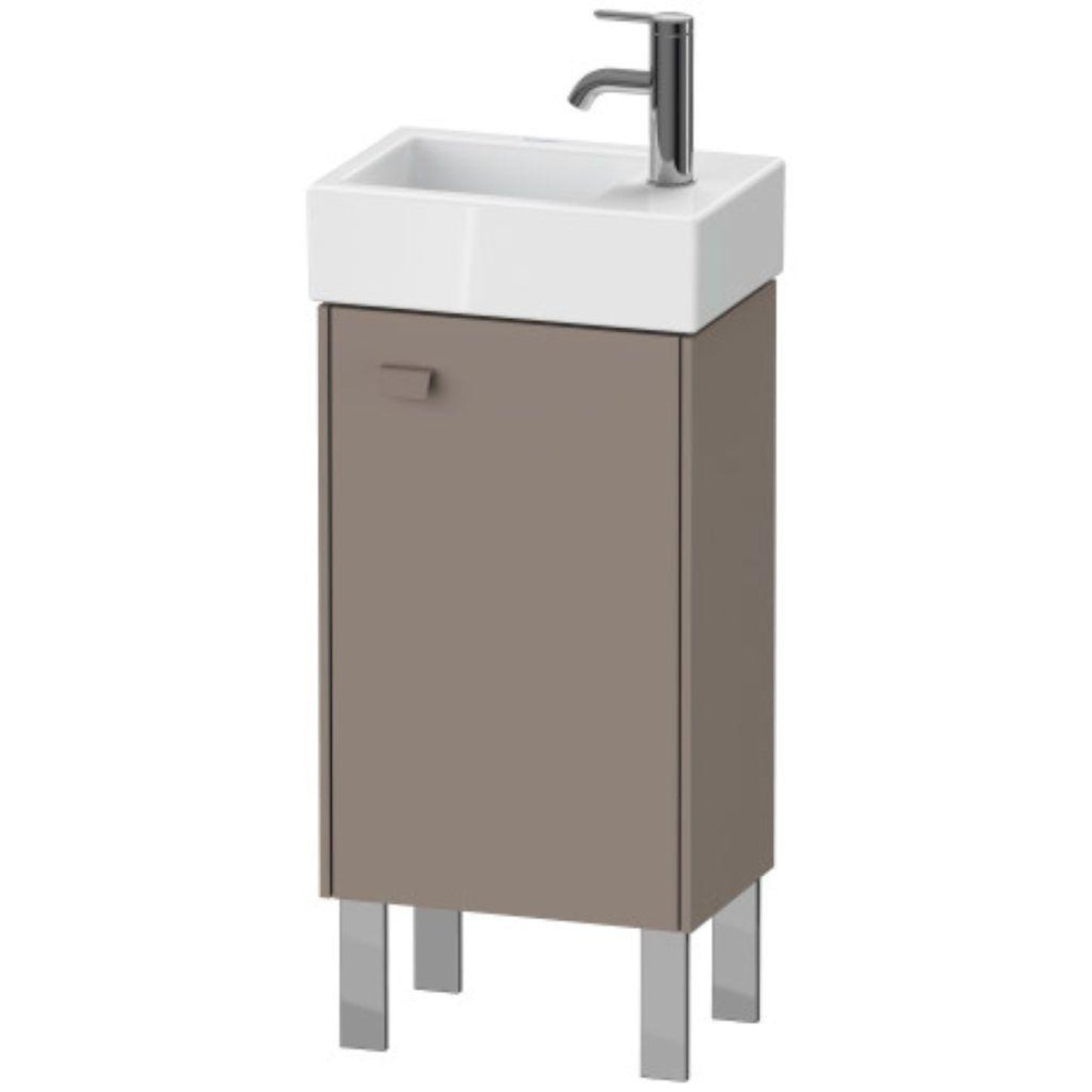 Duravit Brioso 14" x 22" x 9" Floor Standing Vanity Unit With Right Hinge One Door Cabinet in Basalt Matt