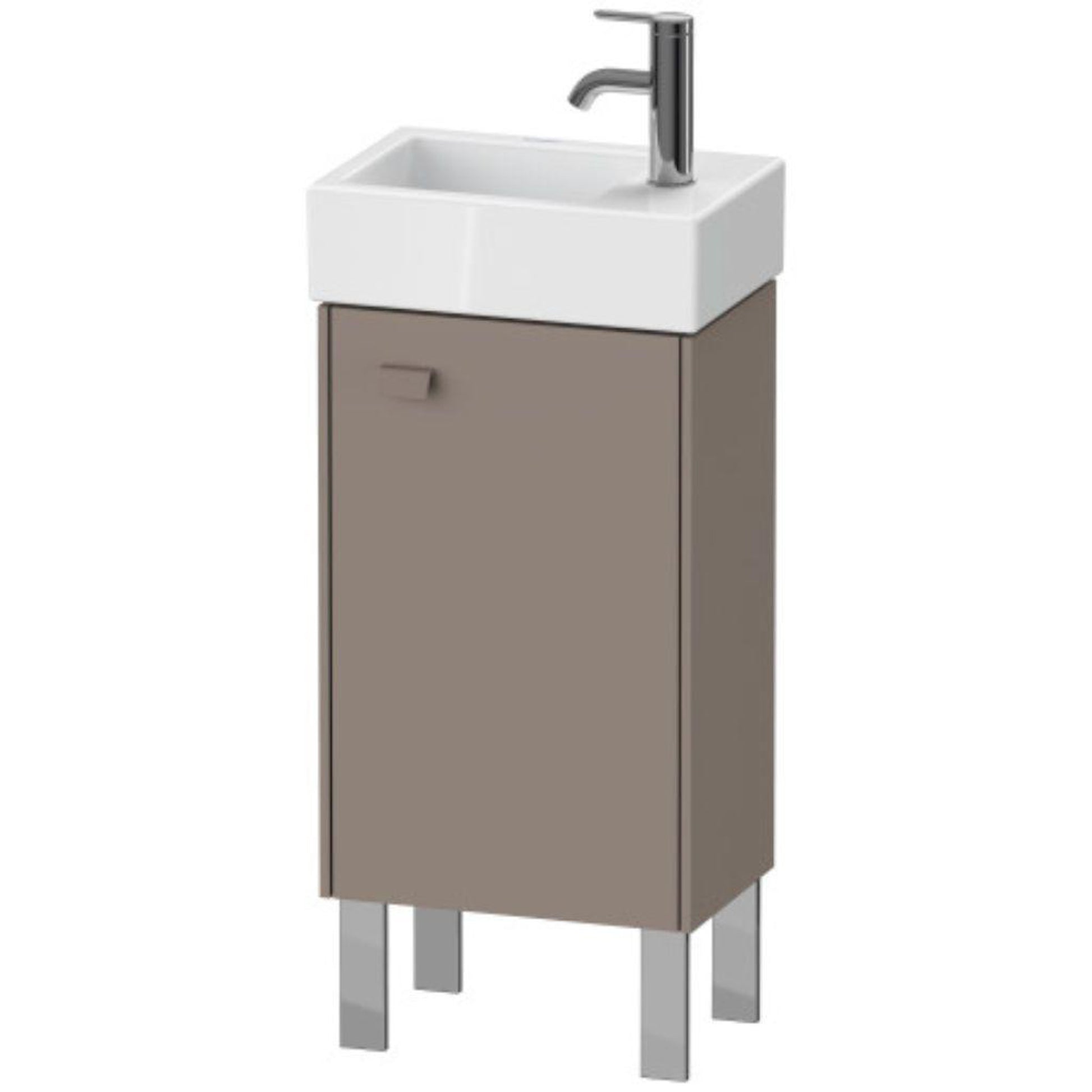 Duravit Brioso 14" x 22" x 9" Floor Standing Vanity Unit With Right Hinge One Door Cabinet in Basalt Matt