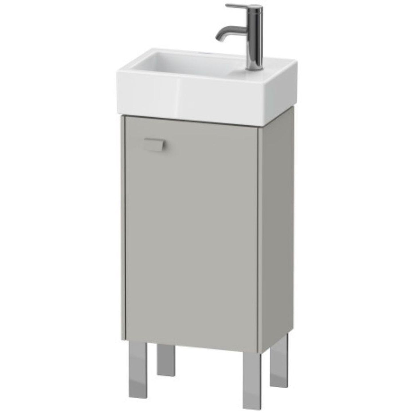 Duravit Brioso 14" x 22" x 9" Floor Standing Vanity Unit With Right Hinge One Door Cabinet in Concrete Grey Matt