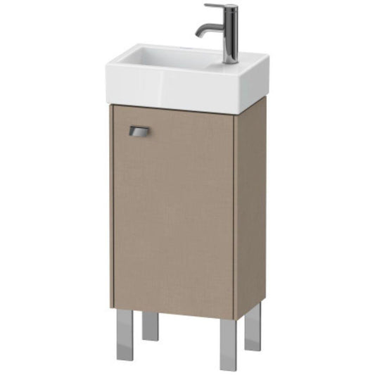 Duravit Brioso 14" x 22" x 9" Floor Standing Vanity Unit With Right Hinge One Door Cabinet in Linen and Chrome Handle