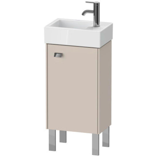 Duravit Brioso 14" x 22" x 9" Floor Standing Vanity Unit With Right Hinge One Door Cabinet in Taupe and Chrome Handle
