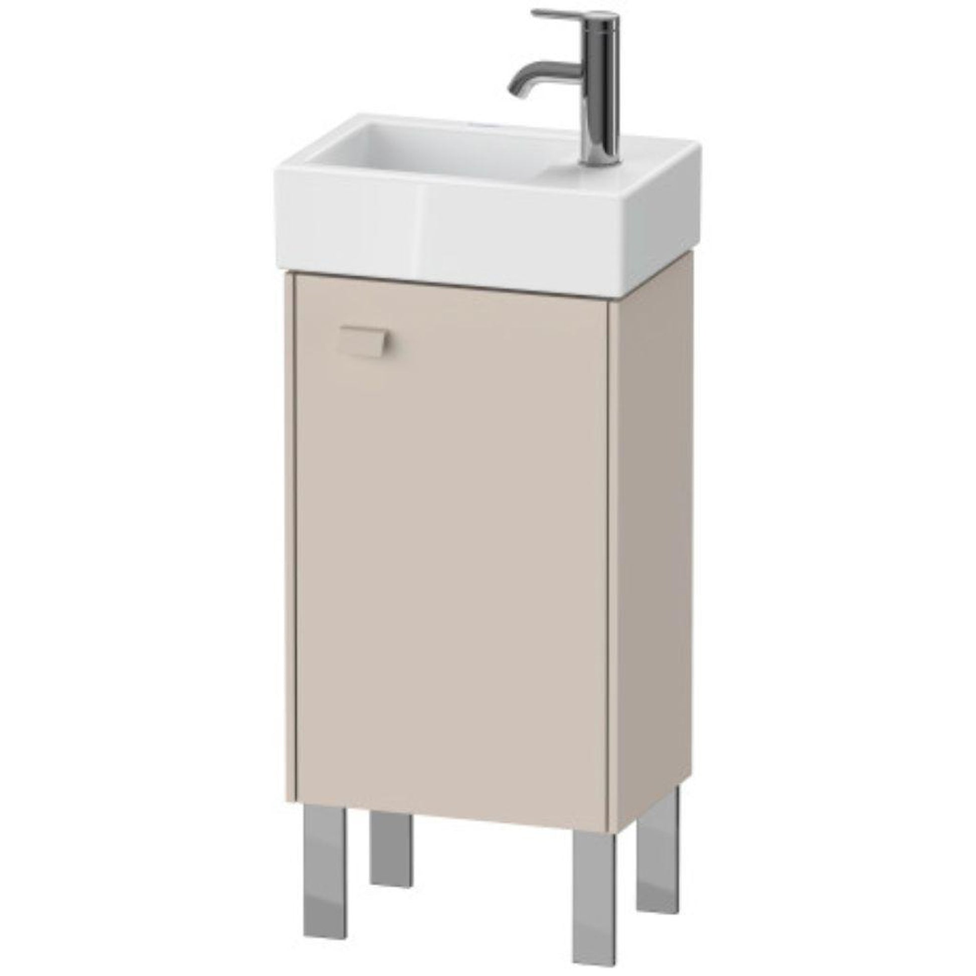 Duravit Brioso 14" x 22" x 9" Floor Standing Vanity Unit With Right Hinge One Door Cabinet in Taupe