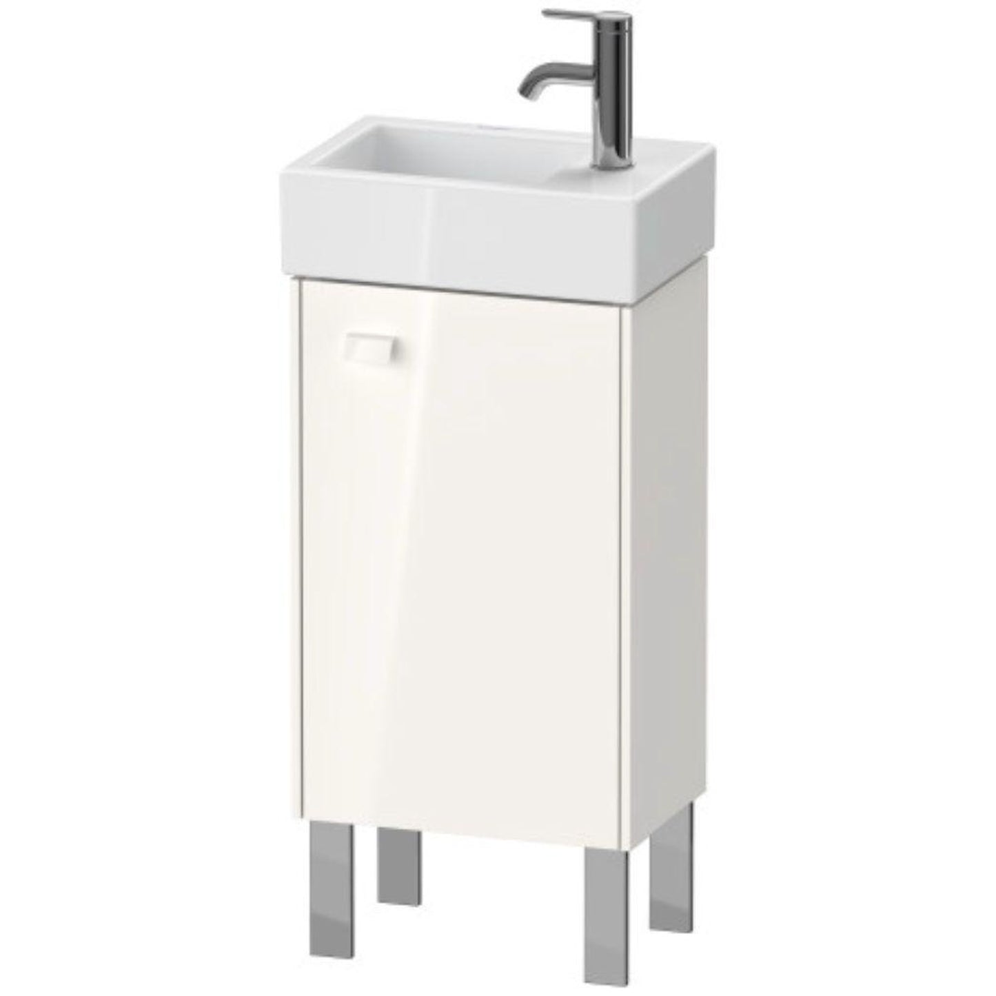 Duravit Brioso 14" x 22" x 9" Floor Standing Vanity Unit With Right Hinge One Door Cabinet in White High Gloss