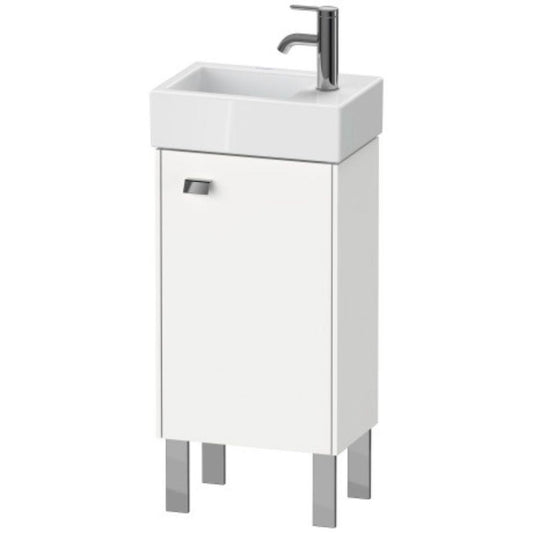 Duravit Brioso 14" x 22" x 9" Floor Standing Vanity Unit With Right Hinge One Door Cabinet in White Matt and Chrome Handle