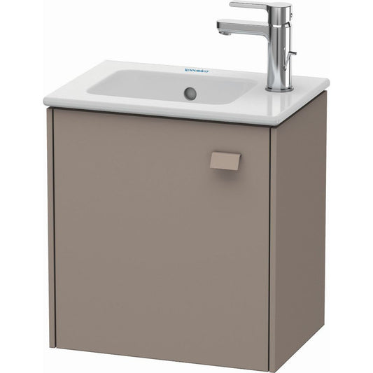 Duravit Brioso 17" x 17" x 11" Wall-Mount Vanity Unit With Left Hinge One Door Cabinet in Basalt Matt
