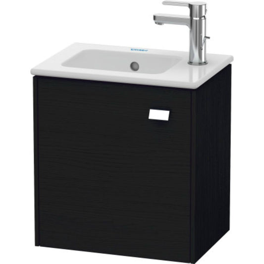 Duravit Brioso 17" x 17" x 11" Wall-Mount Vanity Unit With Left Hinge One Door Cabinet in Black Oak and Chrome Handle
