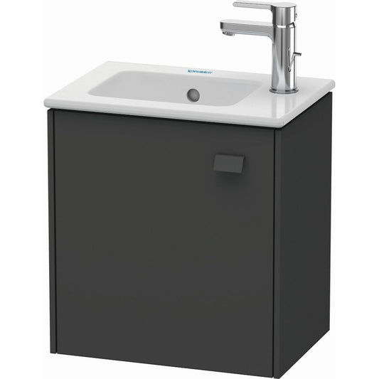 Duravit Brioso 17" x 17" x 11" Wall-Mount Vanity Unit With Left Hinge One Door Cabinet in Graphite Matt