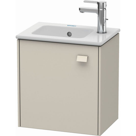 Duravit Brioso 17" x 17" x 11" Wall-Mount Vanity Unit With Left Hinge One Door Cabinet in Taupe