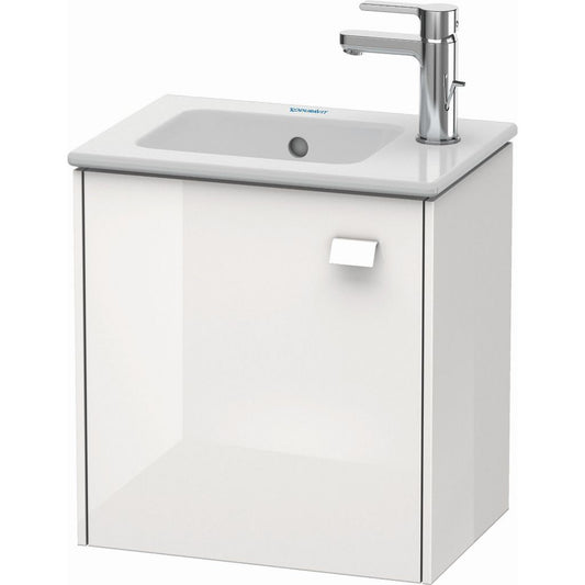 Duravit Brioso 17" x 17" x 11" Wall-Mount Vanity Unit With Left Hinge One Door Cabinet in White High Gloss