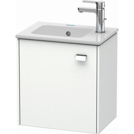 Duravit Brioso 17" x 17" x 11" Wall-Mount Vanity Unit With Left Hinge One Door Cabinet in White Matt and Chrome Handle