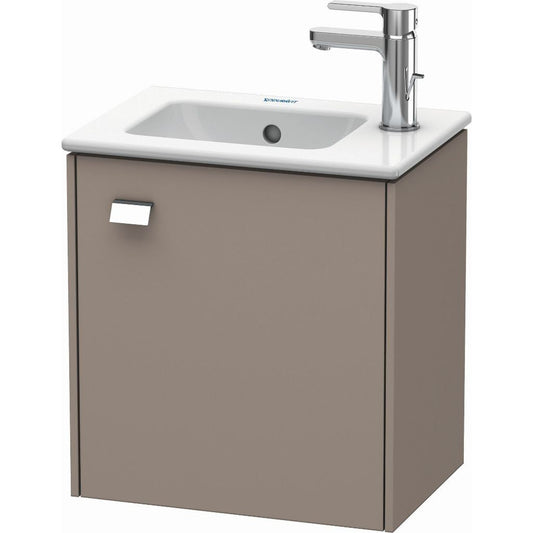 Duravit Brioso 17" x 17" x 11" Wall-Mount Vanity Unit With Right Hinge One Door Cabinet in Basalt Matt and Chrome Handle