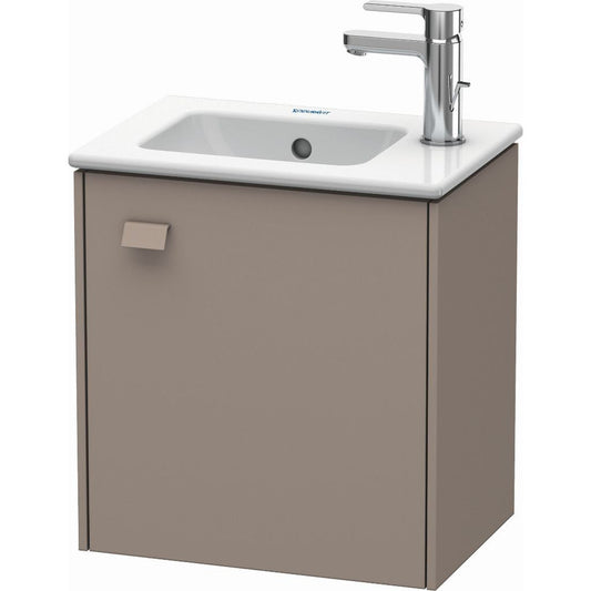 Duravit Brioso 17" x 17" x 11" Wall-Mount Vanity Unit With Right Hinge One Door Cabinet in Basalt Matt
