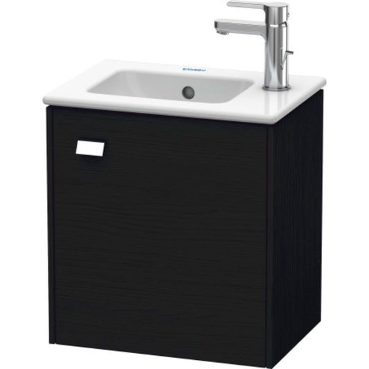 Duravit Brioso 17" x 17" x 11" Wall-Mount Vanity Unit With Right Hinge One Door Cabinet in Black Oak and Chrome Handle