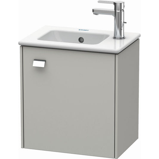 Duravit Brioso 17" x 17" x 11" Wall-Mount Vanity Unit With Right Hinge One Door Cabinet in Concrete Grey Matt and Chrome Handle