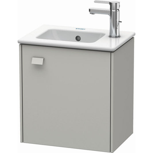 Duravit Brioso 17" x 17" x 11" Wall-Mount Vanity Unit With Right Hinge One Door Cabinet in Concrete Grey Matt