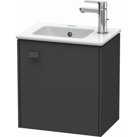 Duravit Brioso 17" x 17" x 11" Wall-Mount Vanity Unit With Right Hinge One Door Cabinet in Graphite Matt
