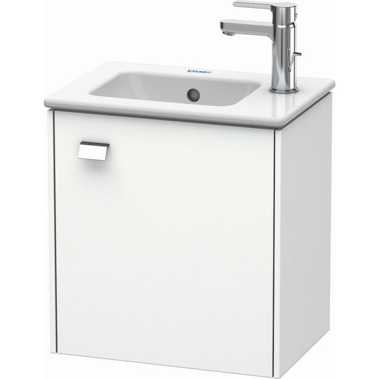 Duravit Brioso 17" x 17" x 11" Wall-Mount Vanity Unit With Right Hinge One Door Cabinet in White Matt and Chrome Handle