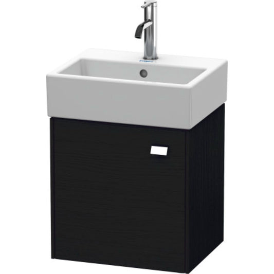 Duravit Brioso 17" x 17" x 13" Wall-Mount Vanity Unit With Left Hinge One Door Cabinet in Black Oak and Chrome Handle