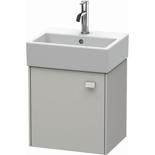 Duravit Brioso 17" x 17" x 13" Wall-Mount Vanity Unit With Left Hinge One Door Cabinet in Concrete Grey Matt