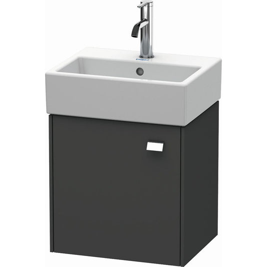 Duravit Brioso 17" x 17" x 13" Wall-Mount Vanity Unit With Left Hinge One Door Cabinet in Graphite Matt and Chrome Handle