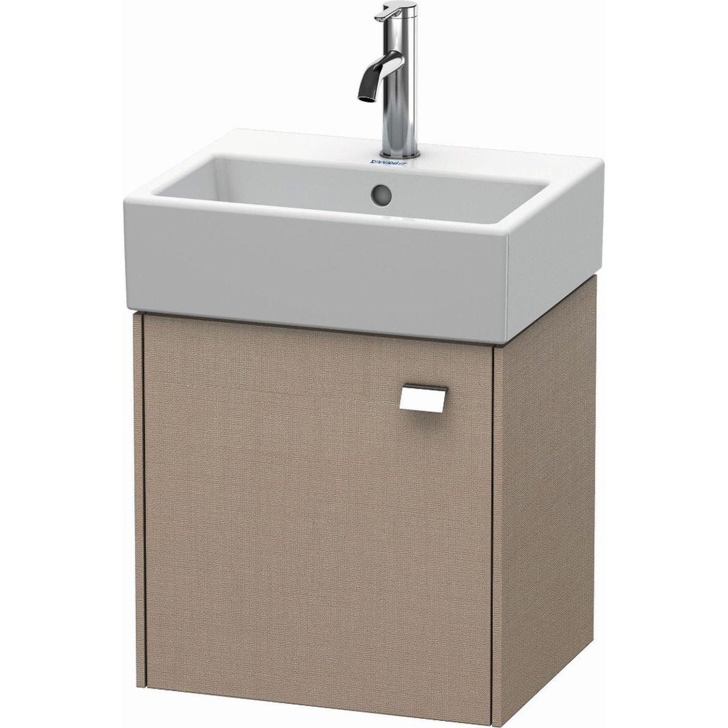 Duravit Brioso 17" x 17" x 13" Wall-Mount Vanity Unit With Left Hinge One Door Cabinet in Linen and Chrome Handle