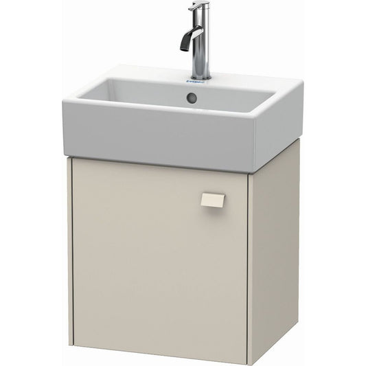 Duravit Brioso 17" x 17" x 13" Wall-Mount Vanity Unit With Left Hinge One Door Cabinet in Taupe