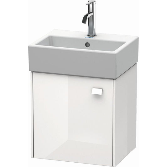 Duravit Brioso 17" x 17" x 13" Wall-Mount Vanity Unit With Left Hinge One Door Cabinet in White High Gloss