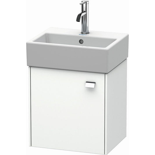 Duravit Brioso 17" x 17" x 13" Wall-Mount Vanity Unit With Left Hinge One Door Cabinet in White Matt and Chrome Handle