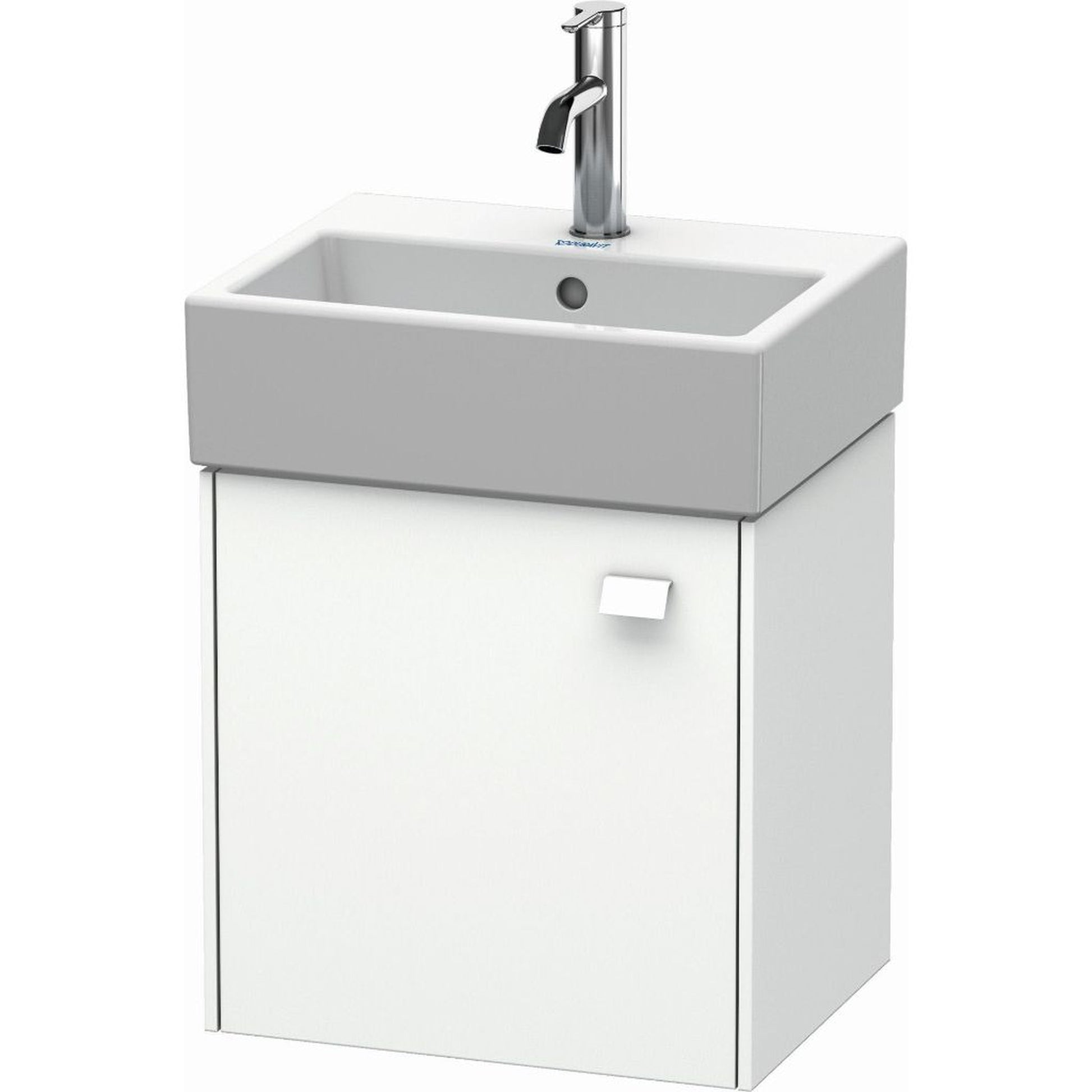 Duravit Brioso 17" x 17" x 13" Wall-Mount Vanity Unit With Left Hinge One Door Cabinet in White Matt