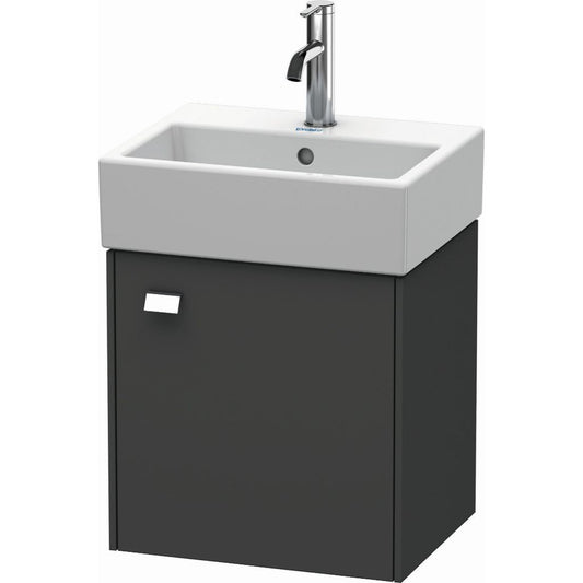 Duravit Brioso 17" x 17" x 13" Wall-Mount Vanity Unit With Right Hinge One Door Cabinet in Graphite Matt and Chrome Handle