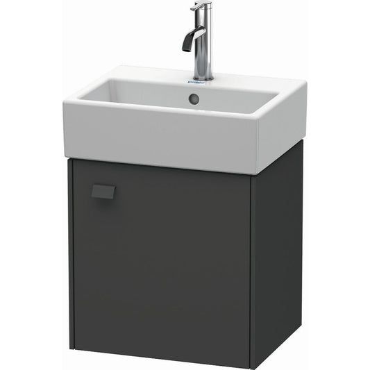 Duravit Brioso 17" x 17" x 13" Wall-Mount Vanity Unit With Right Hinge One Door Cabinet in Graphite Matt