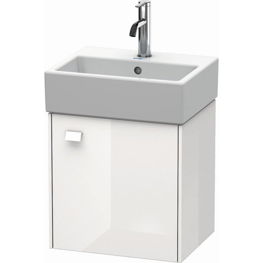 Duravit Brioso 17" x 17" x 13" Wall-Mount Vanity Unit With Right Hinge One Door Cabinet in White High Gloss
