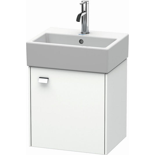 Duravit Brioso 17" x 17" x 13" Wall-Mount Vanity Unit With Right Hinge One Door Cabinet in White Matt and Chrome Handle