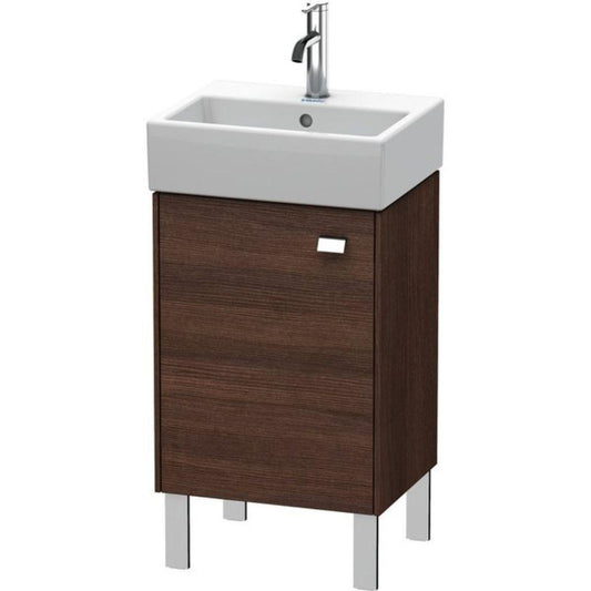 Duravit Brioso 17" x 22" x 13" Floor Standing Vanity Unit With Left Hinge One Door Cabinet in Chestnut Dark and Chrome Handle