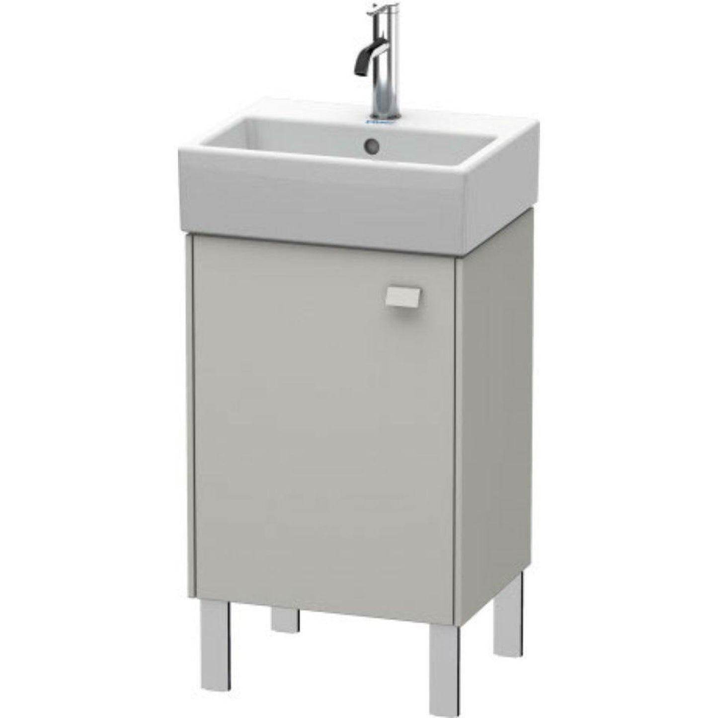 Duravit Brioso 17" x 22" x 13" Floor Standing Vanity Unit With Left Hinge One Door Cabinet in Concrete Grey Matt