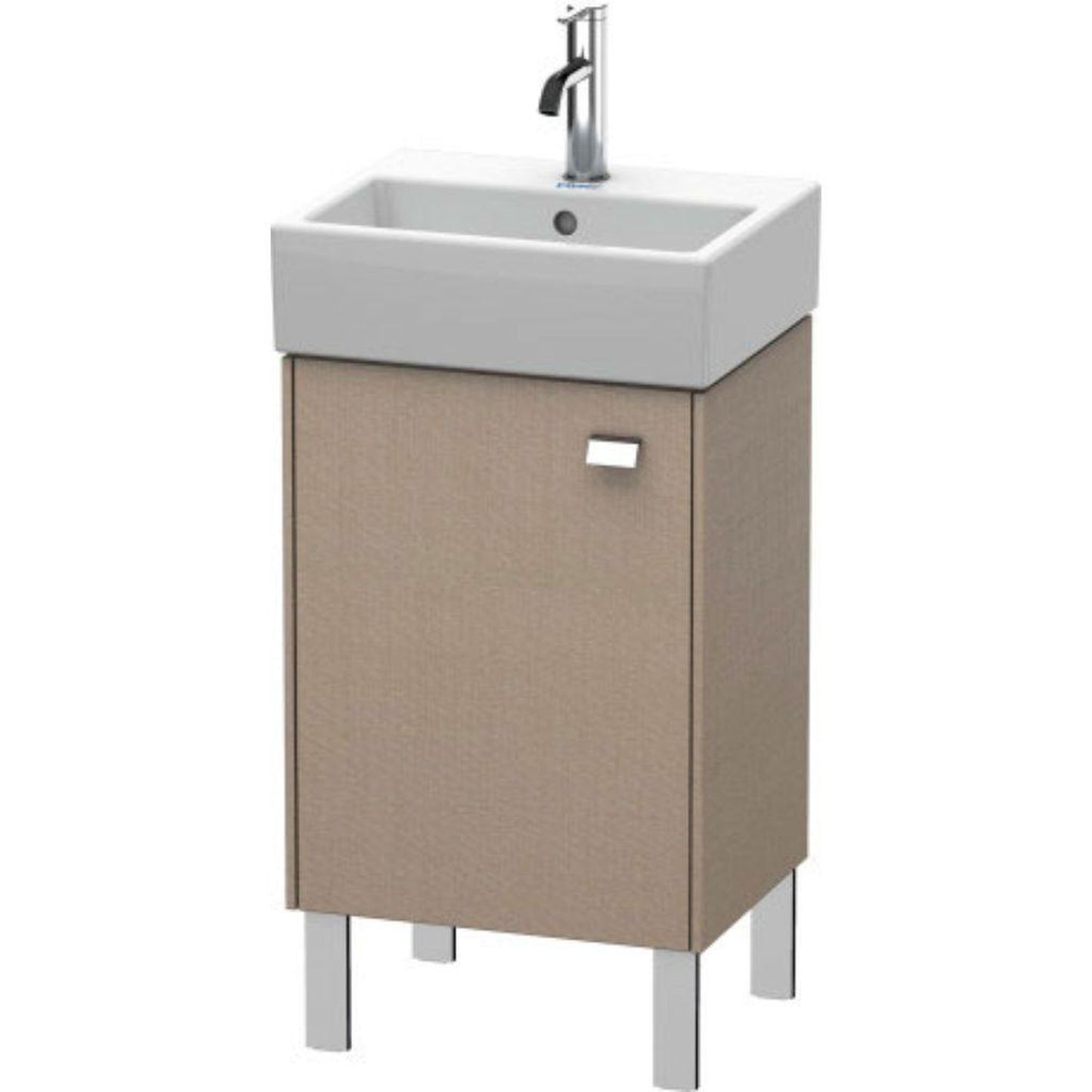 Duravit Brioso 17" x 22" x 13" Floor Standing Vanity Unit With Left Hinge One Door Cabinet in Linen and Chrome Handle