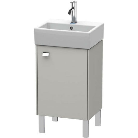 Duravit Brioso 17" x 22" x 13" Floor Standing Vanity Unit With Right Hinge One Door Cabinet in Concrete Grey Matt and Chrome Handle