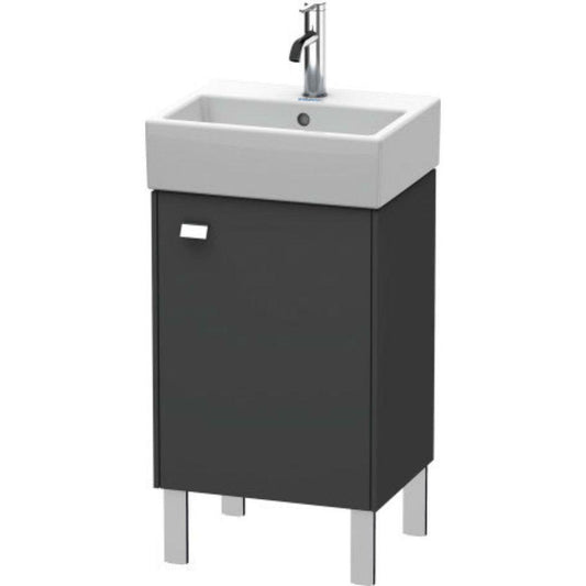 Duravit Brioso 17" x 22" x 13" Floor Standing Vanity Unit With Right Hinge One Door Cabinet in Graphite Matt and Chrome Handle
