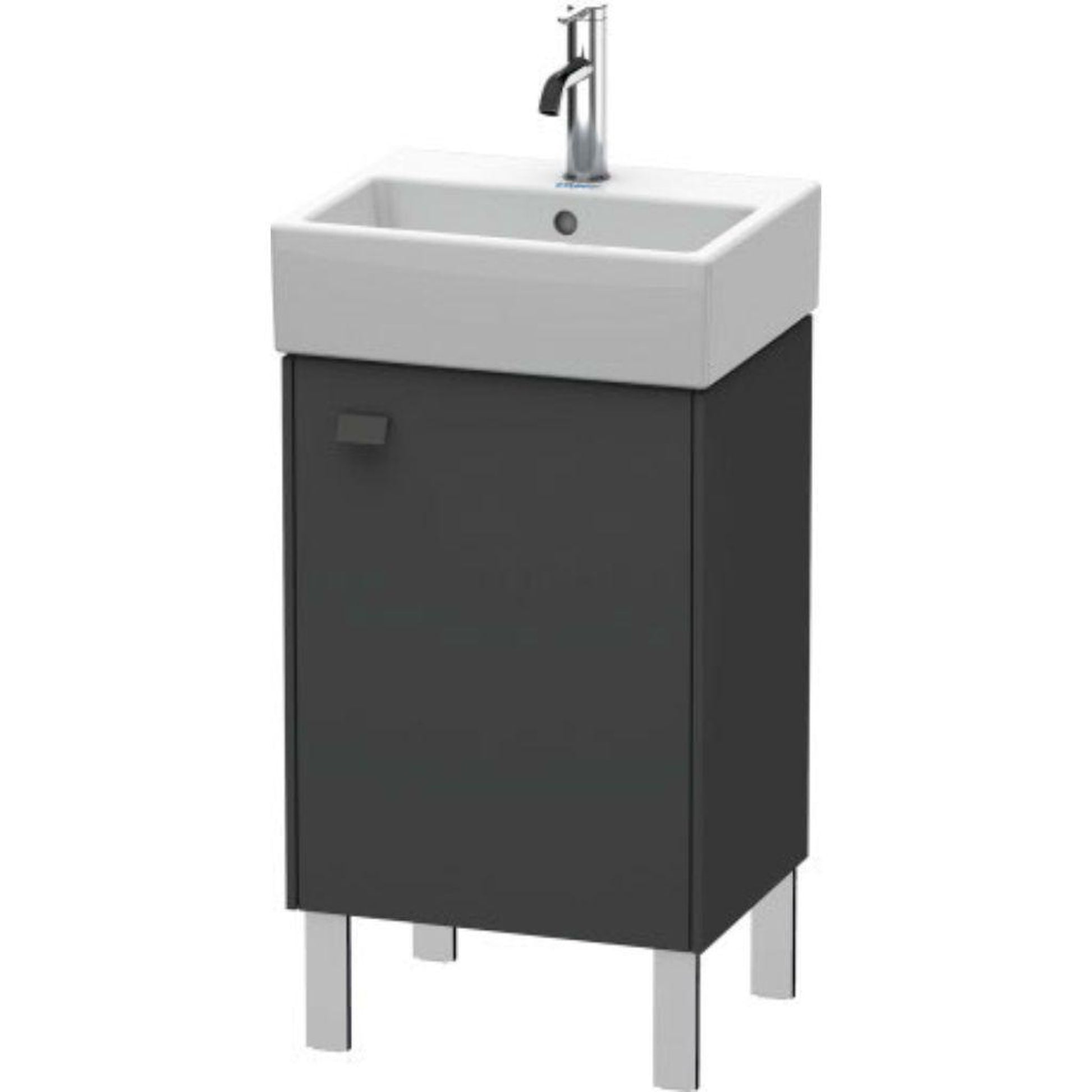 Duravit Brioso 17" x 22" x 13" Floor Standing Vanity Unit With Right Hinge One Door Cabinet in Graphite Matt