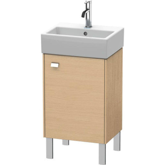 Duravit Brioso 17" x 22" x 13" Floor Standing Vanity Unit With Right Hinge One Door Cabinet in Natural Oak and Chrome Handle