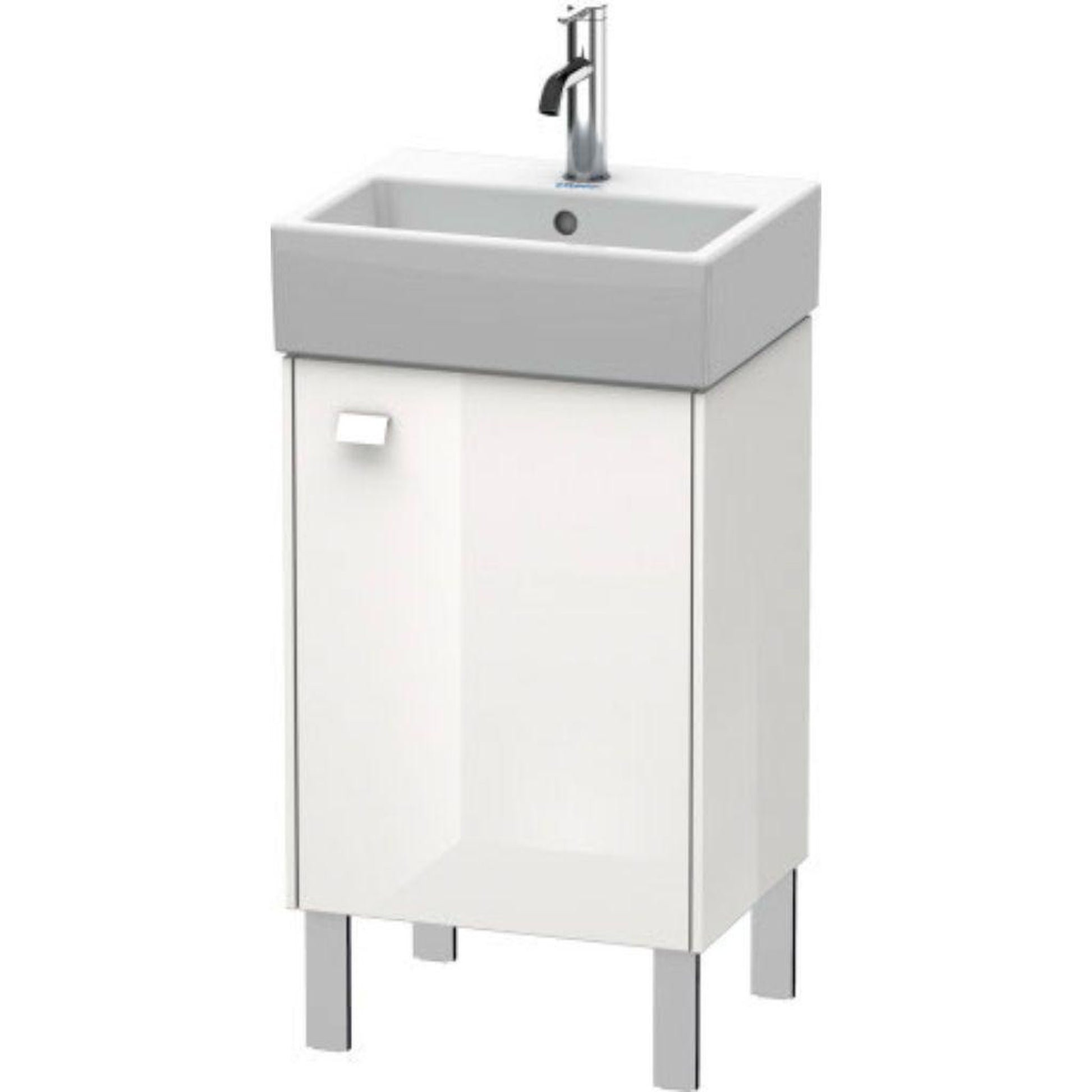 Duravit Brioso 17" x 22" x 13" Floor Standing Vanity Unit With Right Hinge One Door Cabinet in White High Gloss