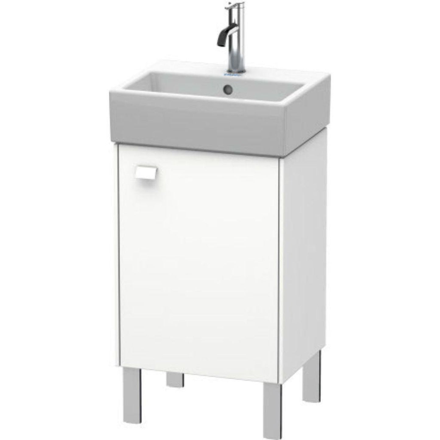Duravit Brioso 17" x 22" x 13" Floor Standing Vanity Unit With Right Hinge One Door Cabinet in White Matt