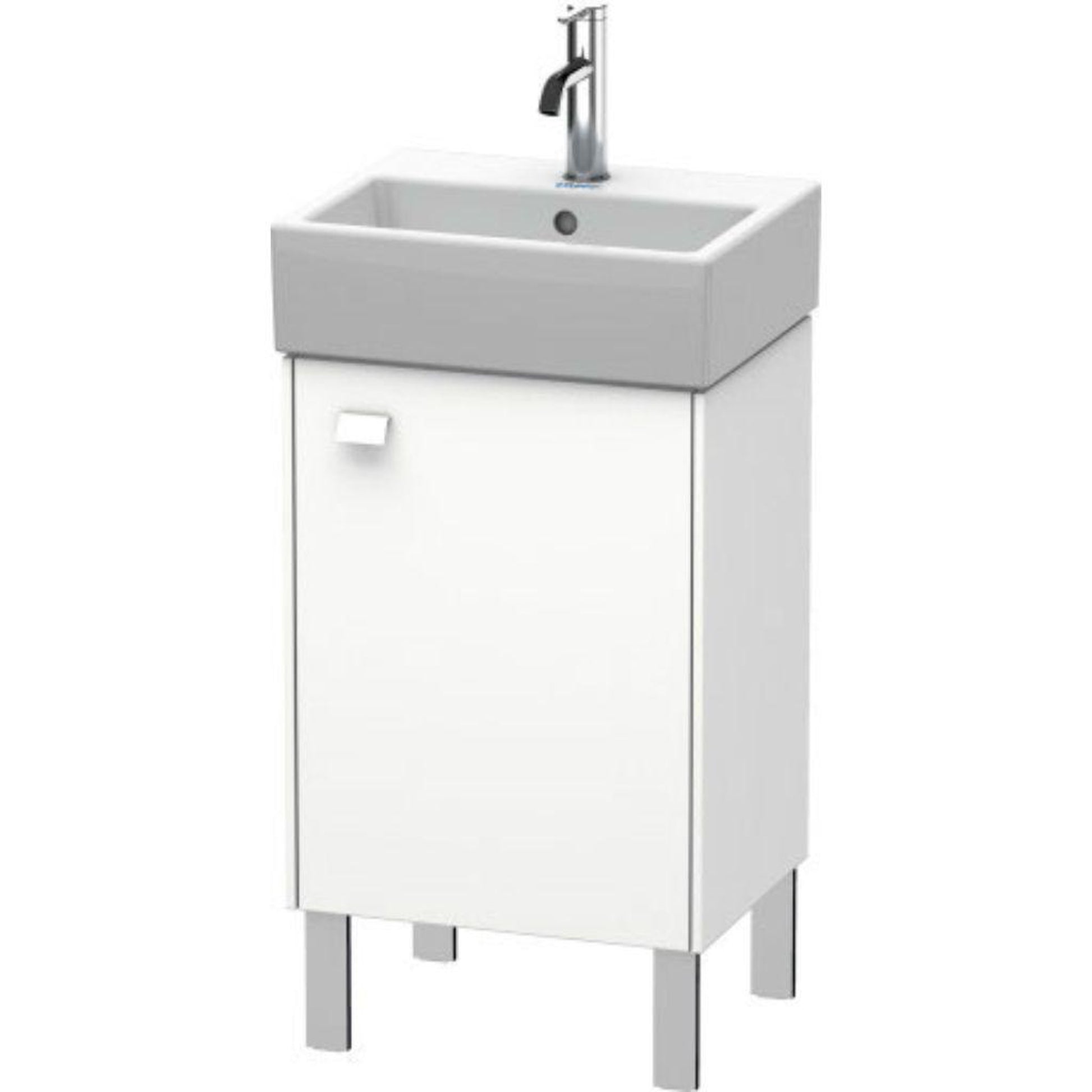 Duravit Brioso 17" x 22" x 13" Floor Standing Vanity Unit With Right Hinge One Door Cabinet in White Matt