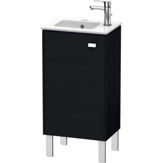 Duravit Brioso 17" x 27" x 11" Floor Standing Vanity Unit With Left Hinge One Door Cabinet in Black Oak and Chrome Handle