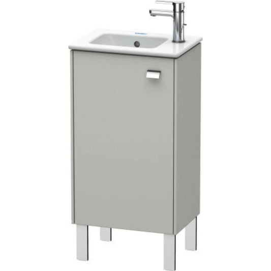Duravit Brioso 17" x 27" x 11" Floor Standing Vanity Unit With Left Hinge One Door Cabinet in Concrete Grey Matt and Chrome Handle