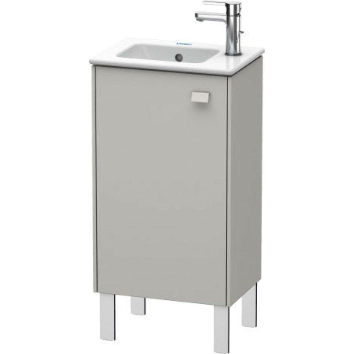 Duravit Brioso 17" x 27" x 11" Floor Standing Vanity Unit With Left Hinge One Door Cabinet in Concrete Grey Matt